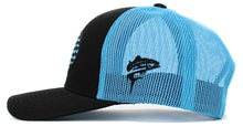 Load image into Gallery viewer, USA Fish Flag Mesh Back Ballcap: BLK-BLK
