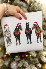 Load image into Gallery viewer, Retro Xmas Horses Western Christmas Shirt, Cowboy Sweater: Sand / L / T-Shirt