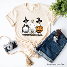 Load image into Gallery viewer, Haunting Honkers Goose T-Shirt, Funny Halloween Costumes Tee: Black / S