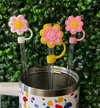 Load image into Gallery viewer, Flower Straw Toppers: White Daisy