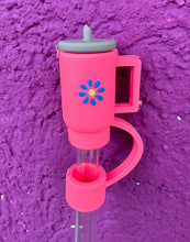 Load image into Gallery viewer, Tumbler Flower Large Straw Toppers: Grey
