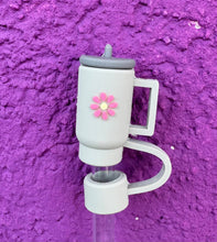 Load image into Gallery viewer, Tumbler Flower Large Straw Toppers: Grey
