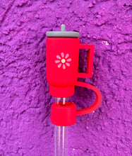 Load image into Gallery viewer, Tumbler Flower Large Straw Toppers: White