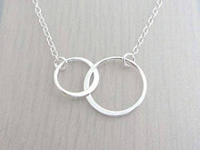 Load image into Gallery viewer, To My Daughter • Inspirational Jewelry • Two Connected Eternity Circles • 925 Sterling Silver Necklace • Gifts for Her • From Mom Dad • Ideas for Birthday Christmas Graduation Wedding • Infinite Love