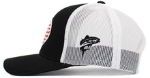 Load image into Gallery viewer, USA Fish Flag Mesh Back Ballcap: BLK-BLK