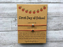 Load image into Gallery viewer, First Day of School Set of 2 Matching Wish Bracelets: Black