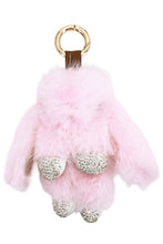 Load image into Gallery viewer, Bling Bunny Rabbit Soft Fur Plush Doll Keychain: ASSORTED / ONE SIZE