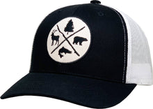 Load image into Gallery viewer, Outdoors Vintage Ballcap Meshback: BBLU-BLK