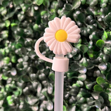 Load image into Gallery viewer, Flower Large Straw Toppers: White Daisy/Yellow Center