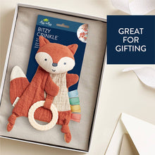 Load image into Gallery viewer, Fox Bitzy Crinkle™ Sensory Toy with Teether