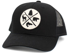 Load image into Gallery viewer, Outdoors Vintage Ballcap Meshback: BBLU-BLK