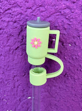 Load image into Gallery viewer, Tumbler Flower Large Straw Toppers: White