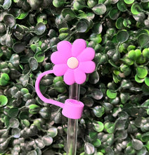 Load image into Gallery viewer, Flower Large Straw Toppers: Purple Daisy
