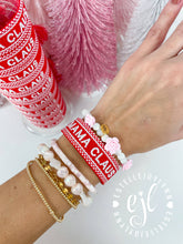 Load image into Gallery viewer, MAMA CLAUS Christmas Bracelet Embroidered / Holiday Jewelry