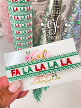Load image into Gallery viewer, FA LA LA LA Embroidered Holiday Christmas Tassel Bracelet
