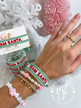 Load image into Gallery viewer, TEAM SANTA Embroidered Christmas Tassel Bracelet / Holiday