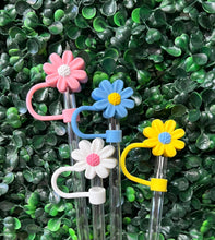 Load image into Gallery viewer, Flower Straw Toppers: White Daisy
