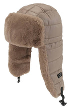 Load image into Gallery viewer, C.C Padded Faux Fur Trapper Hat: Black
