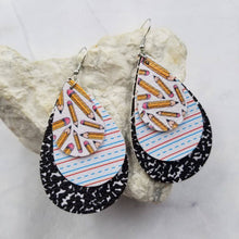 Load image into Gallery viewer, Pencil Three Leather Earrings - Graduation

