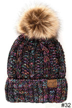 Load image into Gallery viewer, C.C Fuzzy Fleece Lining Knit Hat With Pom: 32

