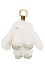 Load image into Gallery viewer, Bling Bunny Rabbit Soft Fur Plush Doll Keychain: ASSORTED / ONE SIZE
