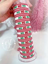 Load image into Gallery viewer, HO HO HO Christmas Bracelet Embroidered / Holiday Jewelry
