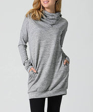 Load image into Gallery viewer, SI-3096 Hacci Long Sleeve Bottom Band Pocket Tunic $1 SALE: H.Grey-10407 / M

