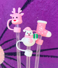 Load image into Gallery viewer, Large Holiday Straw Toppers: Easter Gnome Pink
