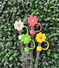 Load image into Gallery viewer, Flower Large Straw Toppers: White Daisy/Yellow Center
