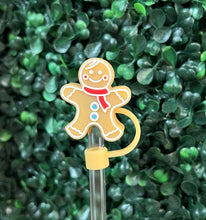 Load image into Gallery viewer, Holiday Tumbler Straw Toppers: Green/Green Tree
