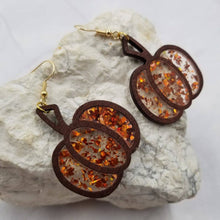 Load image into Gallery viewer, Fall Sparkle Pumpkin Earrings
