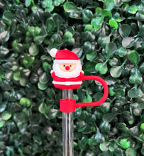 Load image into Gallery viewer, Holiday Tumbler Straw Toppers: Green/Green Tree
