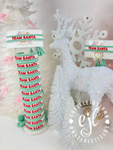 Load image into Gallery viewer, TEAM SANTA Embroidered Christmas Tassel Bracelet / Holiday
