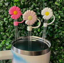 Load image into Gallery viewer, Flower Straw Toppers: White Daisy
