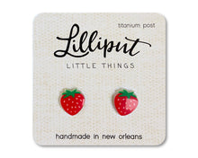 Load image into Gallery viewer, Strawberry Earrings // Summer Festival Earrings
