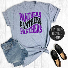 Load image into Gallery viewer, Custom Spirit Wear Retro Mascot Name Graphic Tee: Light Gray / S / Short Sleeve

