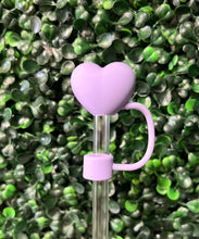 Load image into Gallery viewer, Large Heart Straw Toppers: Purple

