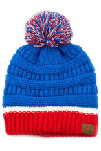 Load image into Gallery viewer, C.C Sports College Team Color Ribeed Beanie: 7. Utah Crimson/Black

