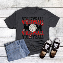 Load image into Gallery viewer, Custom Volleyball Mom Stars Graphic Tee: Charcoal / L / Short Sleeve
