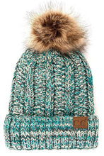 Load image into Gallery viewer, C.C Fuzzy Fleece Lining Knit Hat With Pom: 32

