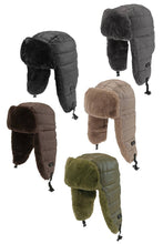 Load image into Gallery viewer, C.C Padded Faux Fur Trapper Hat: Black
