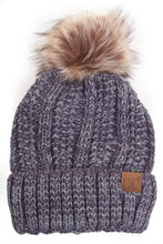 Load image into Gallery viewer, C.C Fuzzy Fleece Lining Knit Hat With Pom: 32
