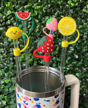 Load image into Gallery viewer, More Straw Toppers: Pink Strawberry

