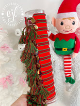 Load image into Gallery viewer, SANTA'S HELPER Christmas Bracelet Embroidered / Holiday: Red/White
