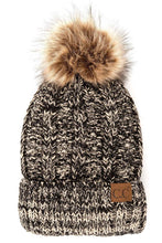 Load image into Gallery viewer, C.C Fuzzy Fleece Lining Knit Hat With Pom: 32
