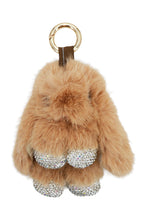 Load image into Gallery viewer, Bling Bunny Rabbit Soft Fur Plush Doll Keychain: ASSORTED / ONE SIZE
