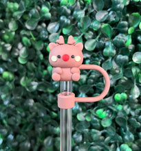 Load image into Gallery viewer, Holiday Tumbler Straw Toppers: Green/Green Tree
