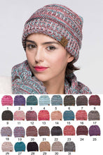Load image into Gallery viewer, C.C Four Tone Thread Mix Color Cable Beanie Winter Hat: 004
