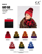 Load image into Gallery viewer, C.C Buffalo Check Team Color Beanie: Red/Black
