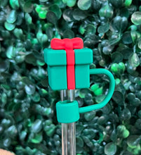 Load image into Gallery viewer, Holiday Tumbler Straw Toppers: Green/Green Tree

